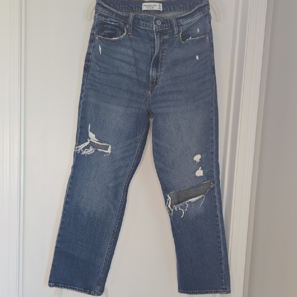 Abercrombie & Fitch Women's Distressed Blue Jeans